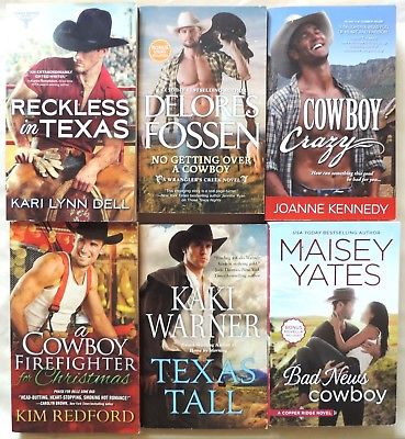6 PBS COWBOY/WESTERN CONTEMPORARY ROMANCE NOVELS 2012-2017 Nice copies $48 new