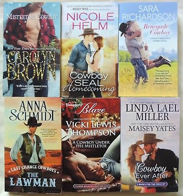 6 PBS COWBOY/WESTERN CONTEMPORARY ROMANCE NOVELS 2012-2018 Nice copies $48 new