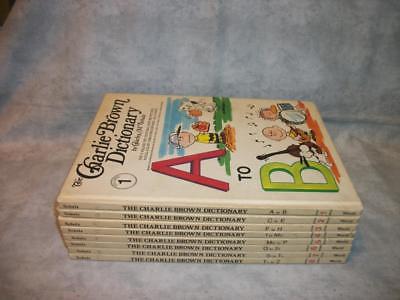 S557 Charlie Brown Dictionary Complete 1-8 A-Z Schultz Vintage HC Book Lot