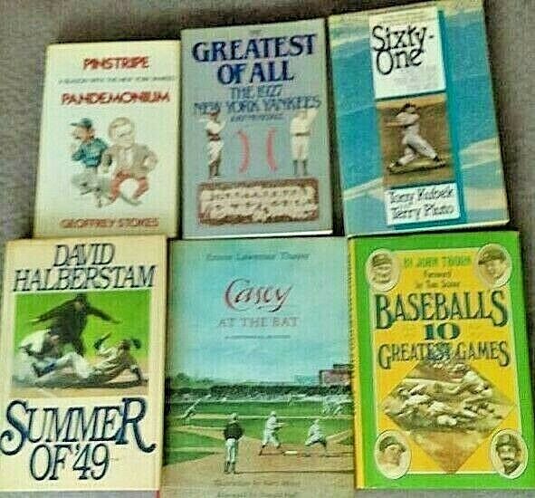 Lot of 6 Vintage Assorted Hardcover & PB Books on Baseball 1974-88 Good/Illustr.
