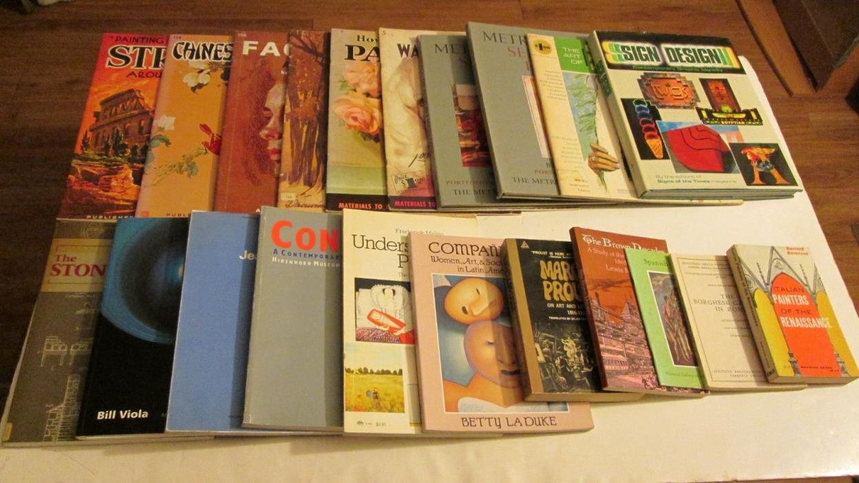 Lot of 21 Vintage Art Books Painting Drawing Watercolors Pastels Artist Essays