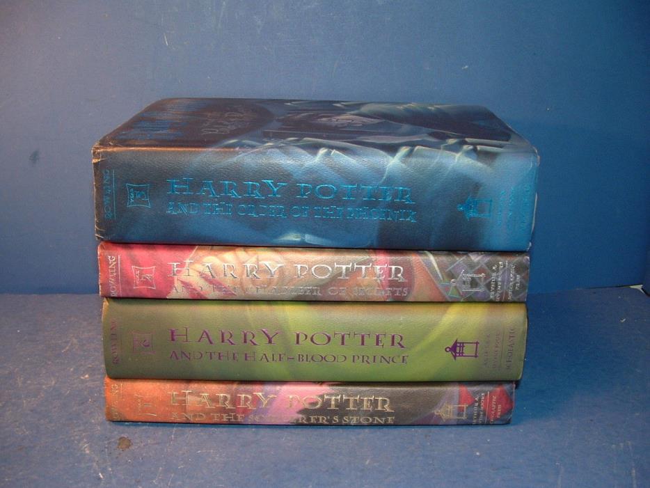 HARRY POTTER JK ROWLING Lot of 4 Hardcover Books