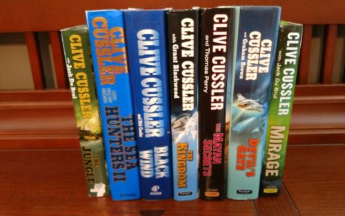 Lot of 7 Clive Cussler Novels hardcovers with dust jackets FREE SHIPPING!