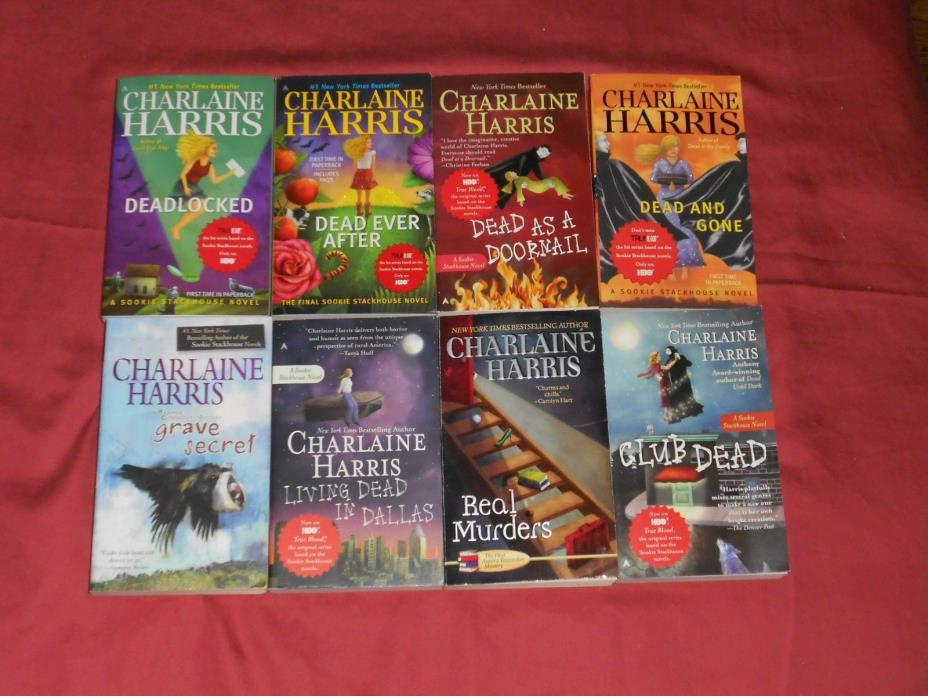 CHARLAINE HARRIS Lot of 8 Paperback SOOKIE STACKHOUSE True Blood Novels