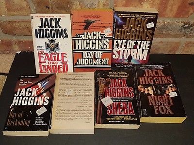 JACK HIGGINS Paperback 7 books FREE SHIPPING set book Bundle SHEBA NIGHT OF FOX