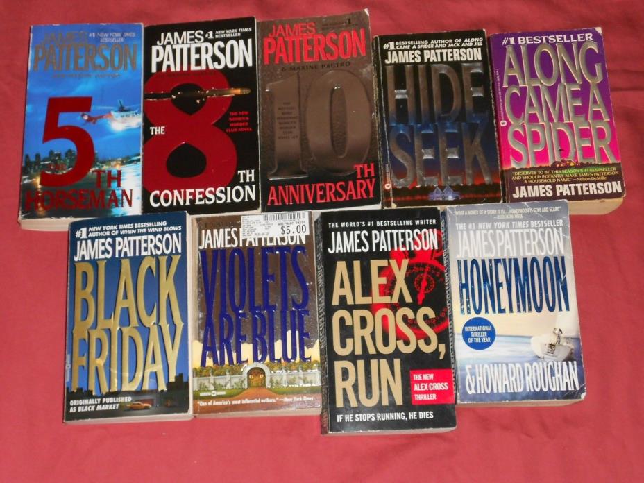 JAMES PATTERSON Lot of 9 Thrilling Mystery Novels~ALEX CROSS Women's Murder Club