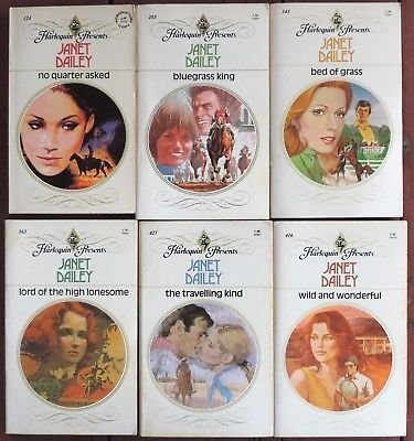 6 Vintage PBs JANET DAILEY Harlequin Presents BLUEGRASS KING/NO QUARTER ASKED++
