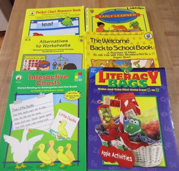 6 Teachers Work Book for Kids Pre school through 4th grade
