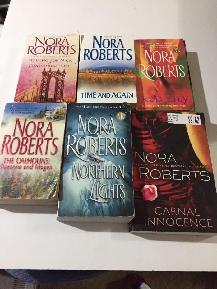 6 Nora Roberts Books (Northern Lights) (Time and Again) (Red Lily) (The Calhouns