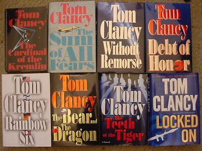 8 Tom Clancy Hardcover Books With Dust Jackets (6 1st Editions)