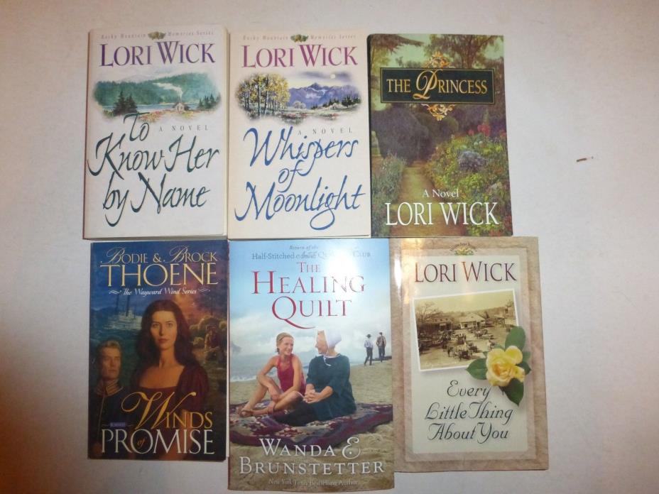 Lot of 6 Inspirational Romance,Lori Wick, Bodie Thoene, Wanda Brunstetter,PB/HB1