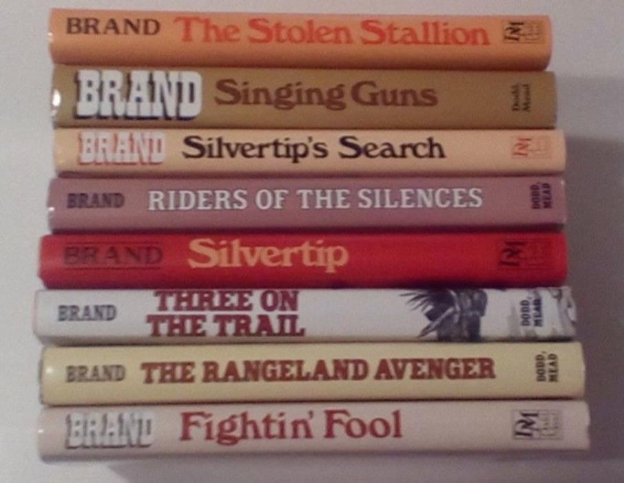 LOT OF 8 MAX BRAND HARDCOVERS WITH JACKETS NICE