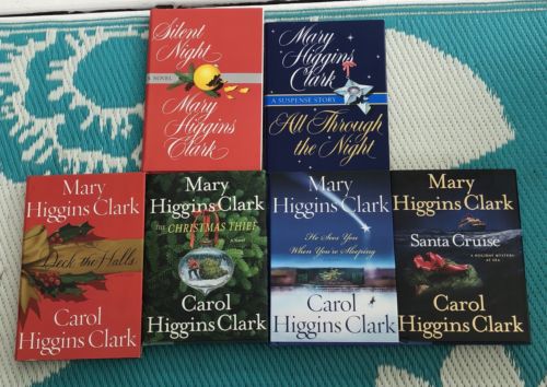 EUC LOT OF 6 MARY HIGGINS CLARK/CAROL HIGGINS CLARK H/C CHRISTMAS BOOKS.