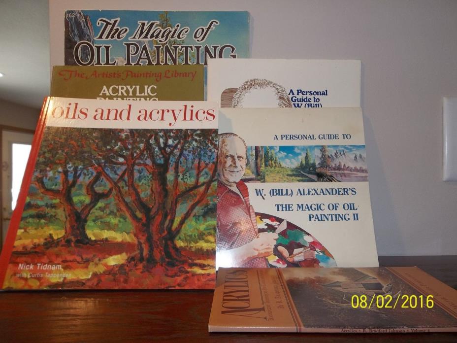 Lot of Seven books on Acrylics and Oil Paintings
