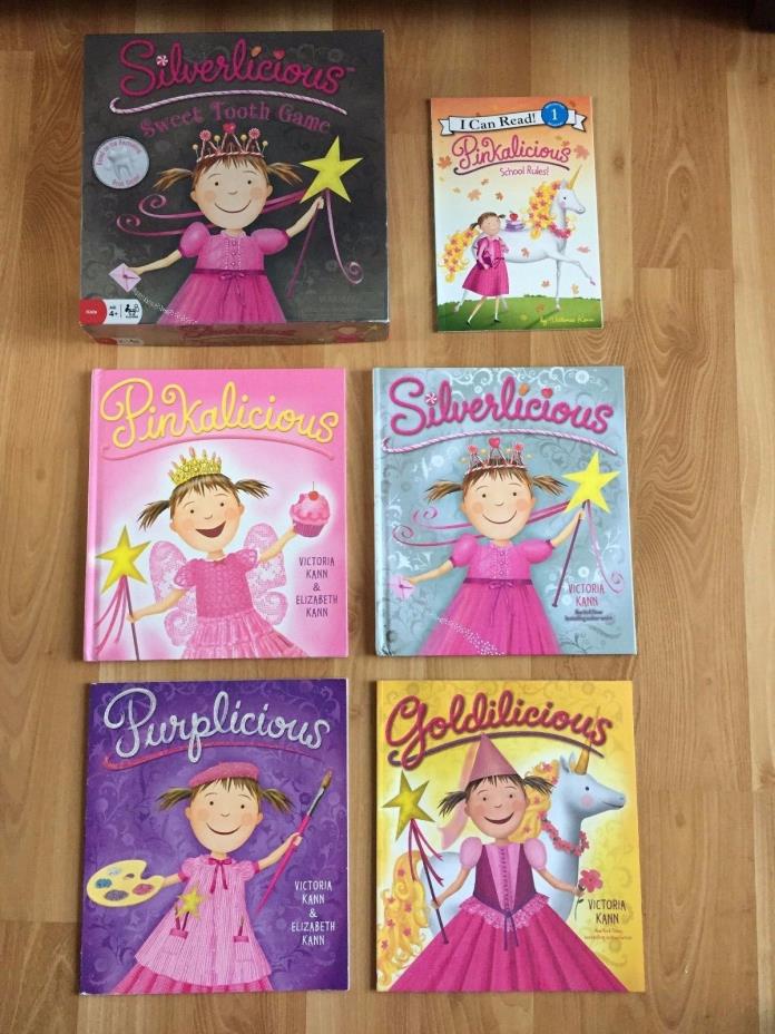 Silverlicious board game book lot Pinkalicious, Purplicious, Goldilicious books