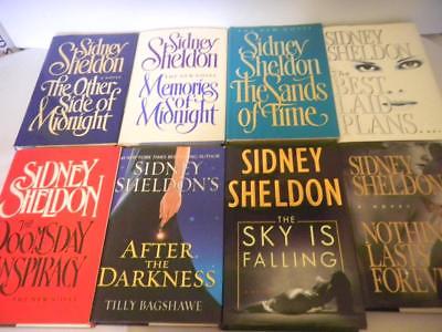 Lot of 8 SIDNEY SHELDON Hardcover Books 6 1st Editions Nice