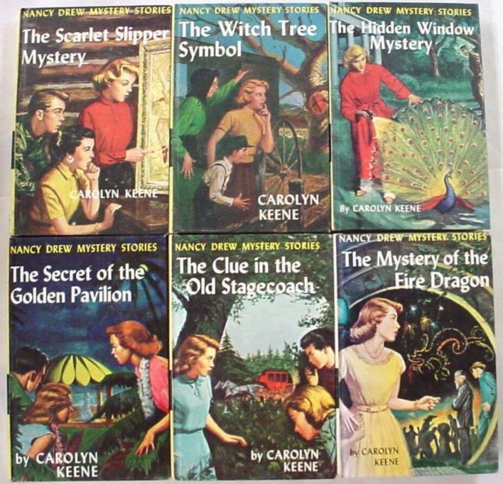 Nancy Drew 6 Lot nos.32, 33, 34, 36, 37, 38 Yellow Spine Picture Cover Editions