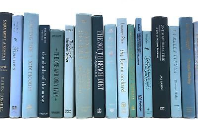 5 Modern Teal Books - Authentic Decorative Books by the Foot