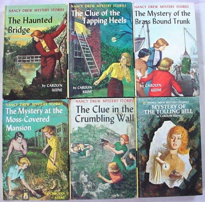 Nancy Drew 6 Lot nos.15, 16, 17, 18, 22, 23 Yellow Spine Picture Cover Editions