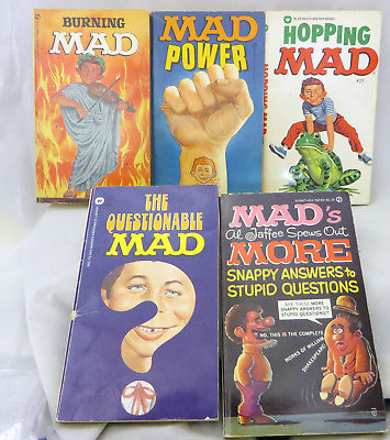 Vintage Mad paperback books lot 5 1970s  soft cover