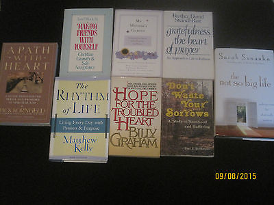 Lot of 8 Inspirational Christian Books A Path with Heart, Gratefulness n3
