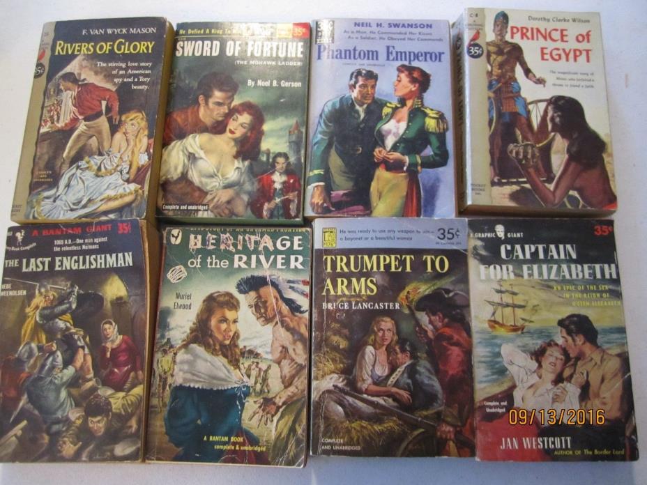 Lot of 8 vintage Romantic Historical Fiction Mason, Gerson, Elwood pb jk137