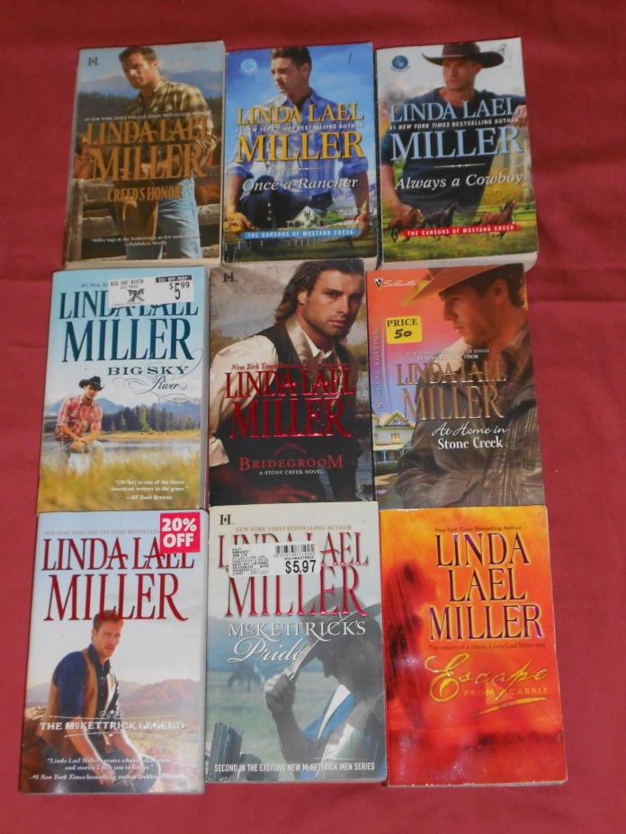 LINDA LAEL MILLER Lot of 9 Contemporary Western Romance Paperback Books