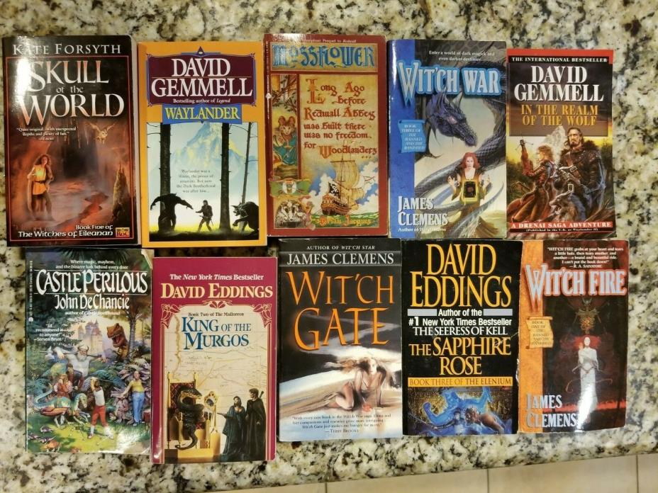 Lot of 10 fantasy paperback novels - (VG - E) - FREE shipping