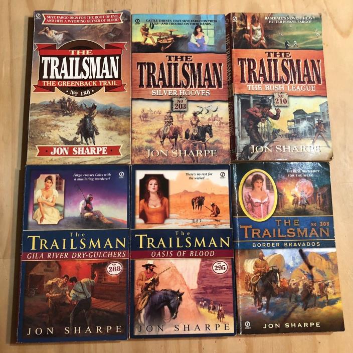 Lot of 6 Western Books by Jon Sharpe (The Trailsman)