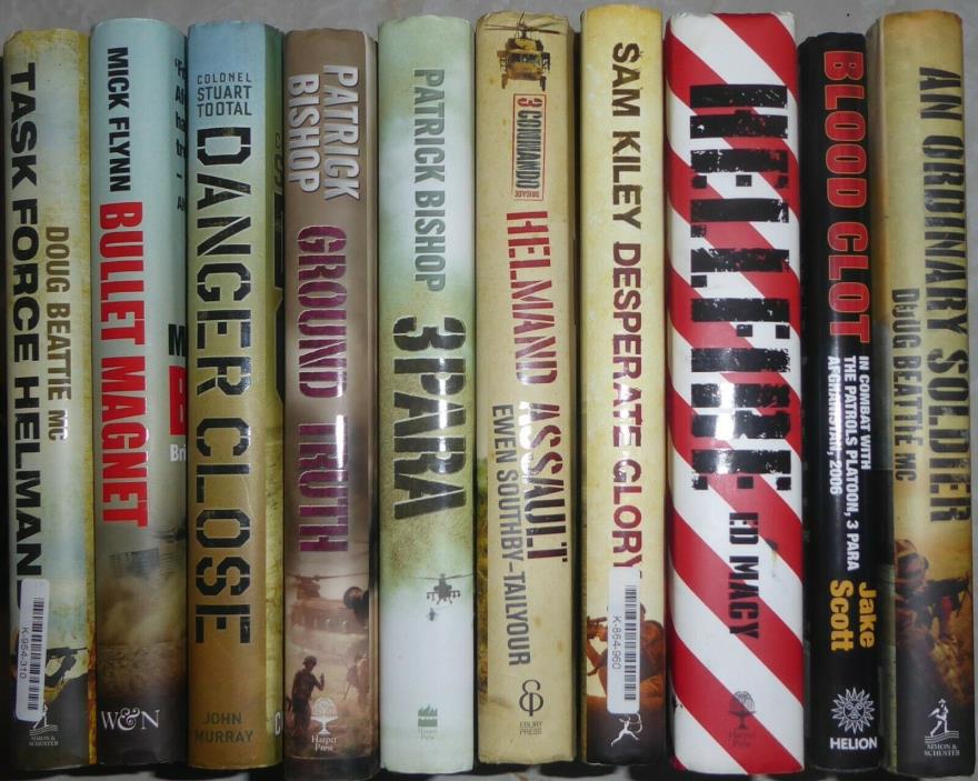 Lot #3 -- TEN books - Afghanistan War British Marines Para Combat Helmand Bishop