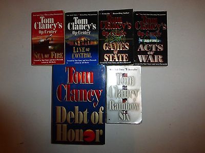 Lot of 6 Suspense Mystery Espionage by Tom Clancy, HB & PB  M5