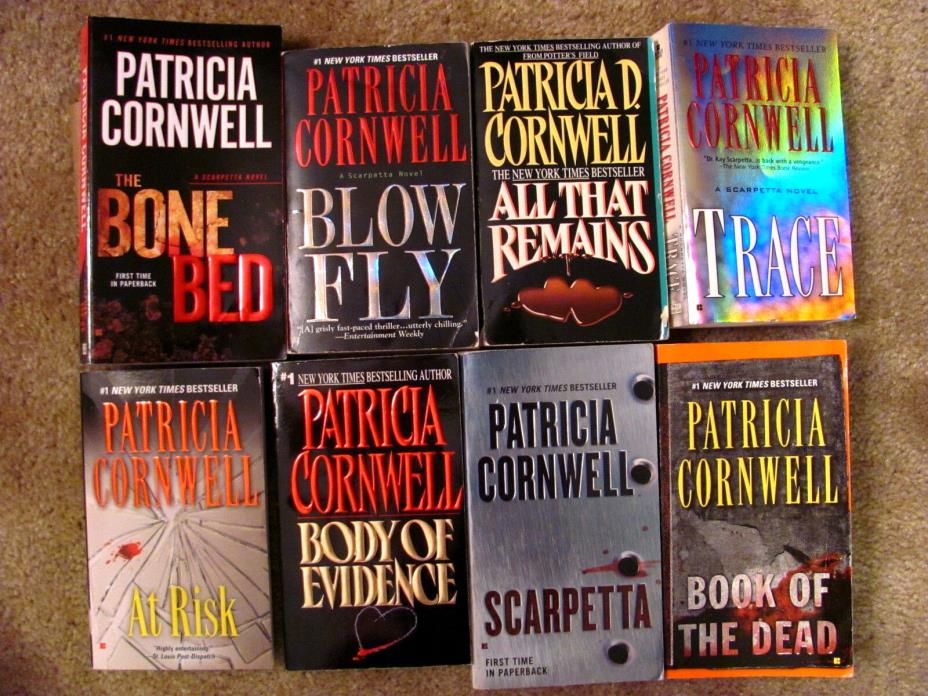 ~Lot 8 Patricia Cornwell novels Scarpetta, Bone Bed, Trace, Blow Fly, At Risk w