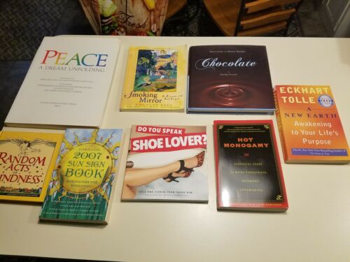 coffee table books mix lot of  8 books women chocolate shoes peace self help