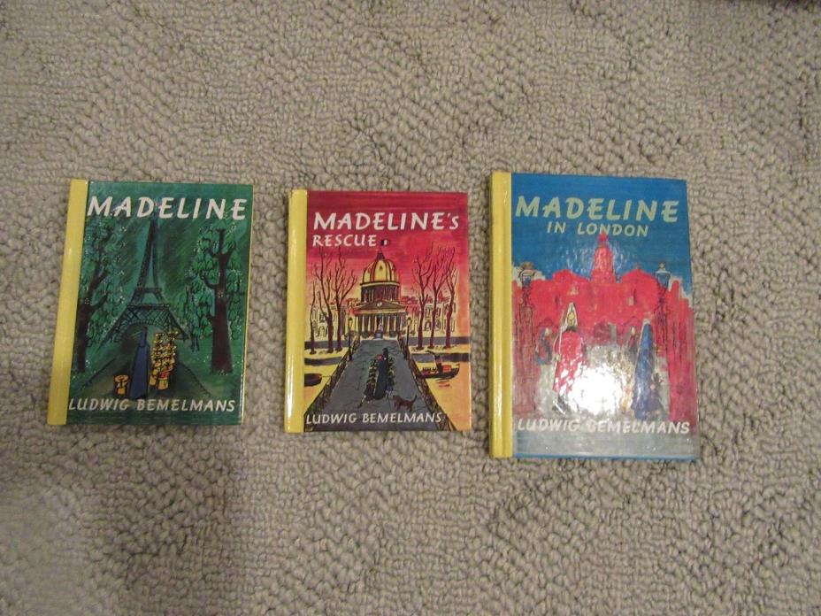 Lot of 3 Madeline Picture Books Ludwig Bemelmans Madeline, Rescue, London HC