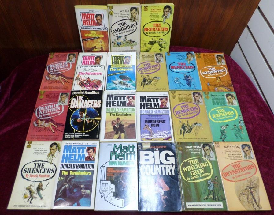 Donald Hamilton 21 Vtg Paperback Book Lot Matt Helm