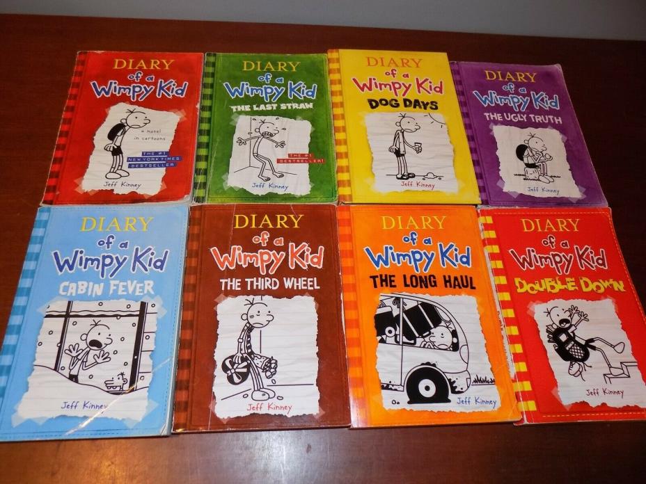 Lot of 8 Diary of a Wimpy Kid books by Jeff Kinney PB/HB