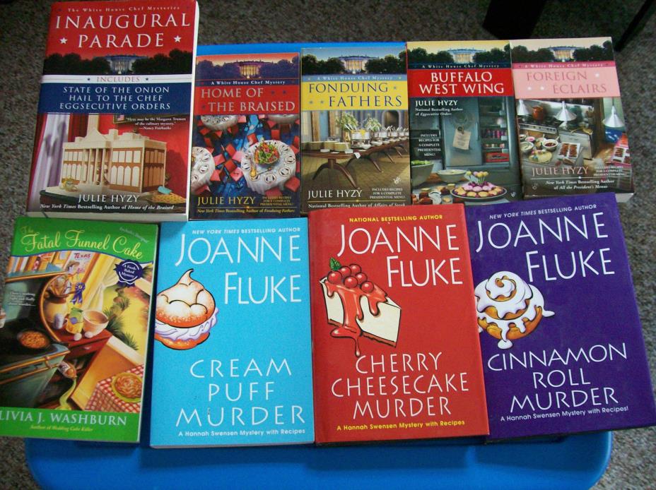 Lot of 9 Cozy Mystery Books Food Baking Julie Hyzy Joanne Fluke Livia Washburn