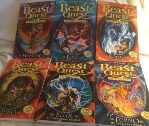 6 Beast Quest PBs Adam Blade: Hawkite, Rokk, Koldo, Muro, Ellik, Torno, Fantasy