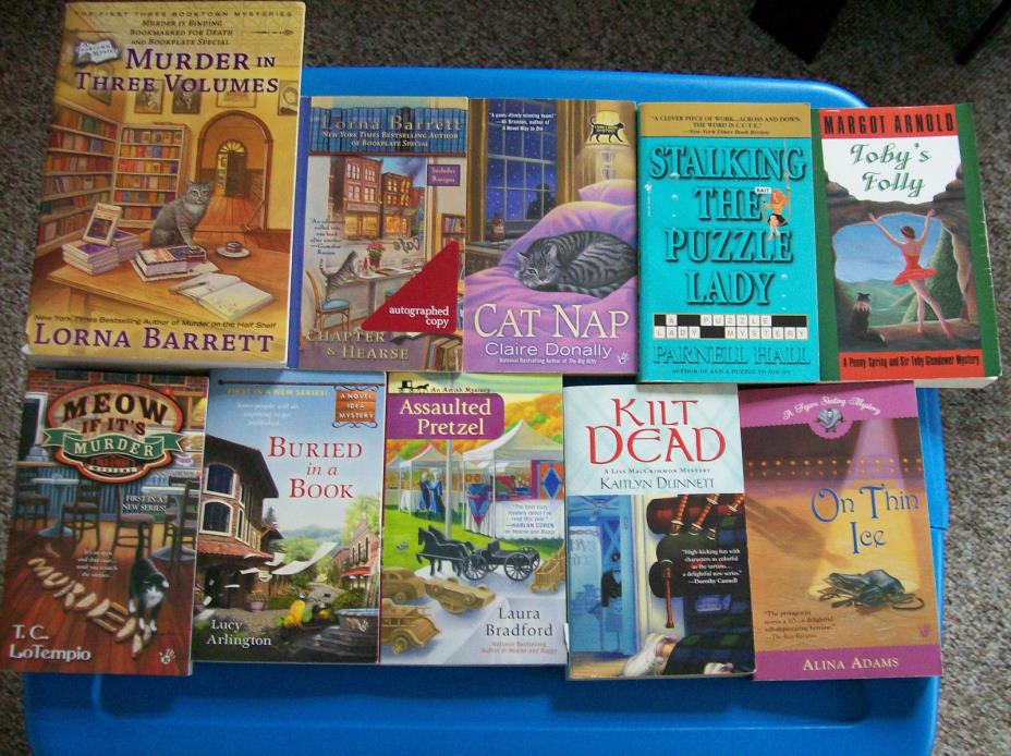 Lot of 10 cozy mystery books Hall Bradford Barrett Donally