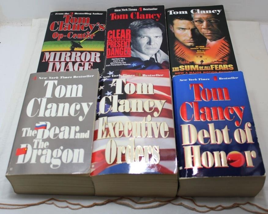 Lot Of 6 Tom Clancy PaperBack Books Great Reading!