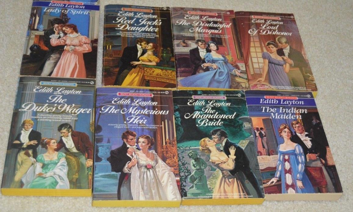 8 Edith Layton Signet Regency Romance paperbacks very nice condition