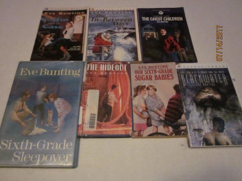 Lot of 7 EVE BUNTING Children's Chapter Books AR Blackwater, Sugar Babies jk196