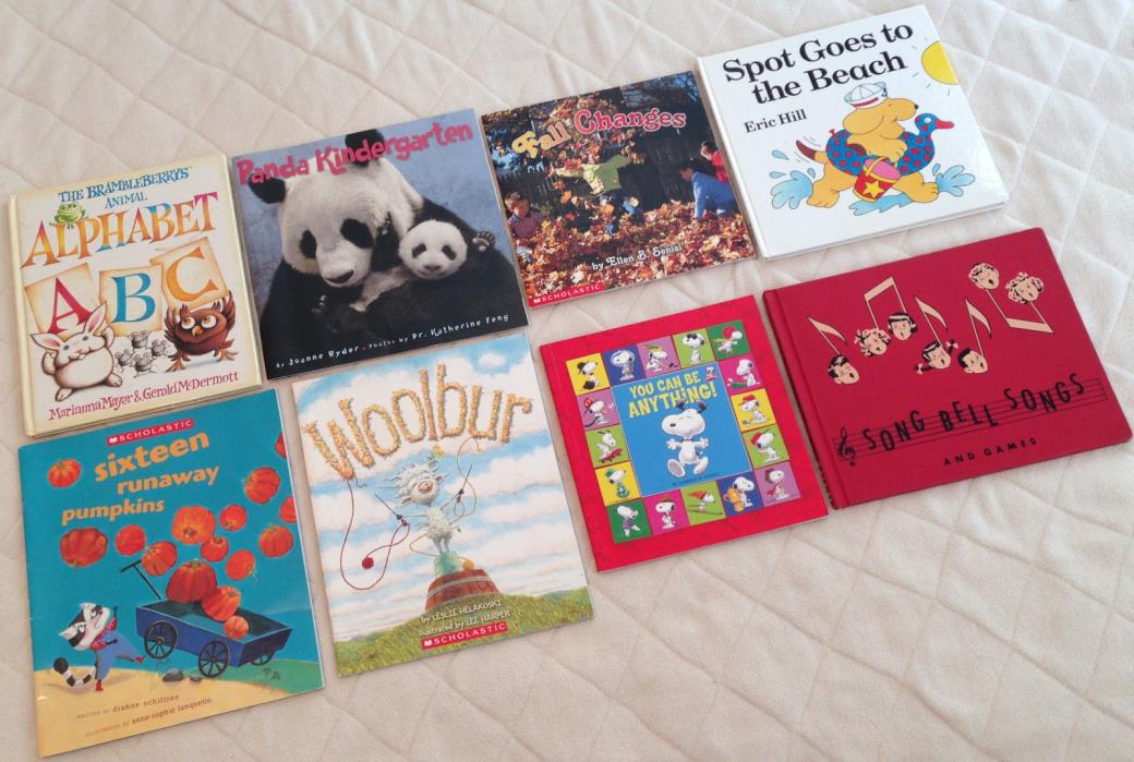 LOT 8 CHILDREN'S BOOKS Woolbur,Animal Alphabet, Fall Changes, Panda Kindergarten