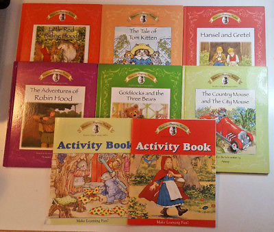 6 Story & 2 Activity Readers Books Robin Hood Red Riding Hood Country City Mouse