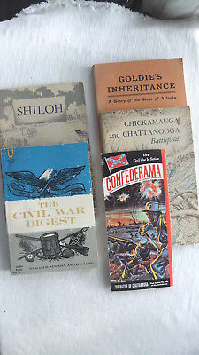 3 CIVIL WAR BOOKS, CHATTANOOGA PAMPLET, & 1 FICTION BOOK