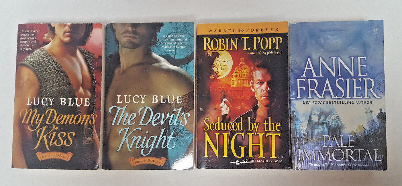 Lot of 4 VAMPIRE ROMANCE Night Books: Lucy Blue (x2), Anne Frasier, Robin T Popp