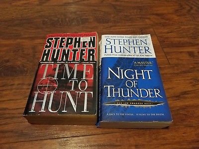 Lot of 2 Stephen Hunter paperbacks, Night of Thunder, Time to Hunt