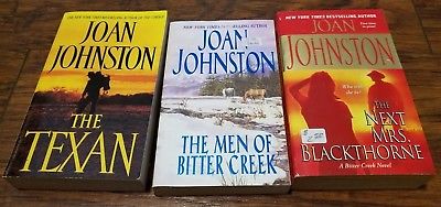 Lot of 3 Joan Johnston paperbacks, The Texan, The Next Mrs. Blackthorne, The Men