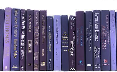 5 Modern Purple Books - Authentic Decorative Staging Books by the Foot