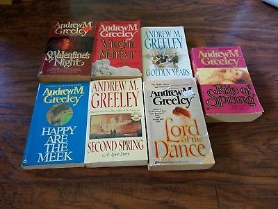 Lot of 7 Andrew M. Greeley paperbacks, Virgin and Martyr, Happy Are the Meek